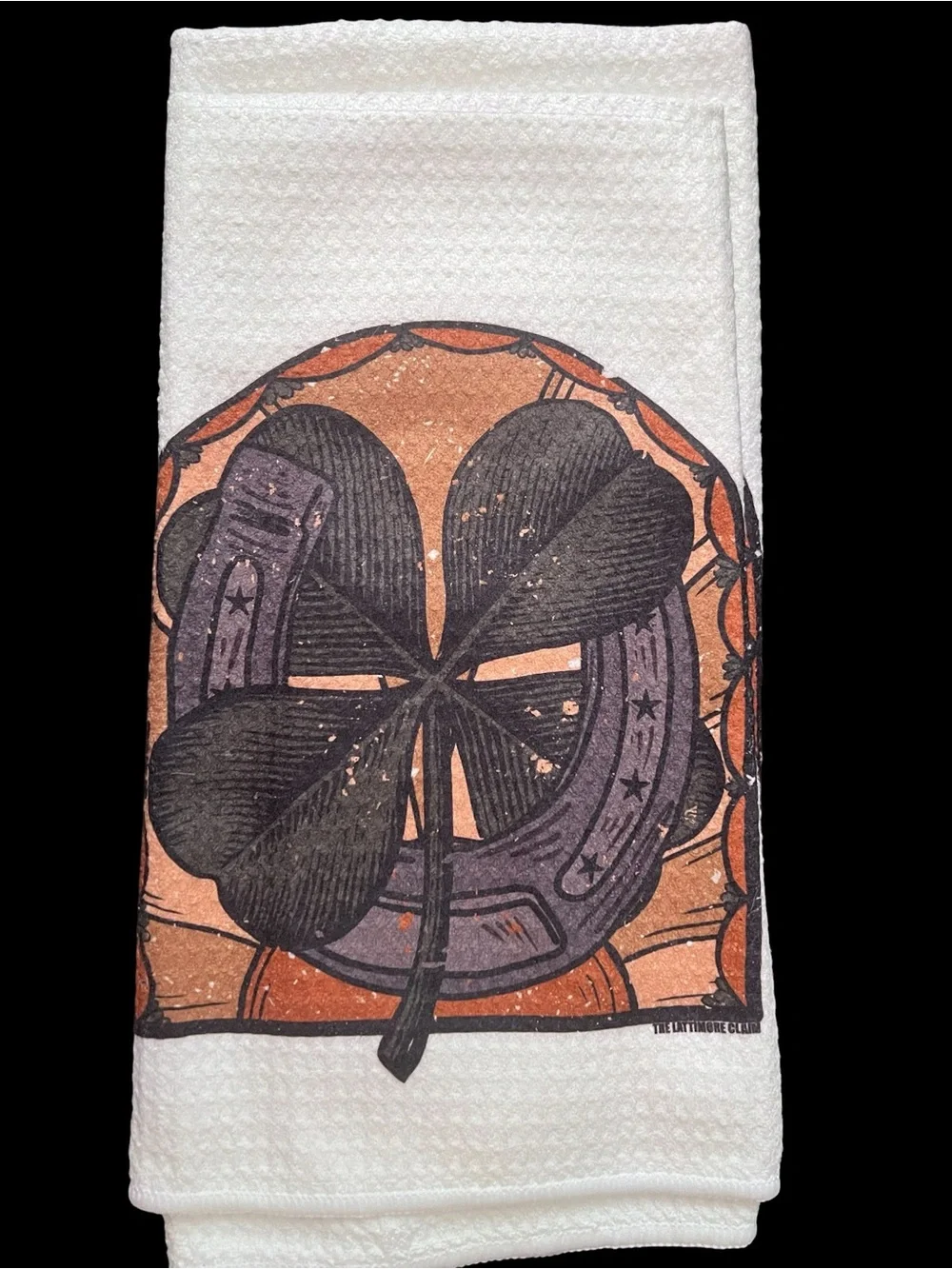 Western Kitchen Tea Towels NEW - Cow Skull - Horseshoe - Clover - Set of 4